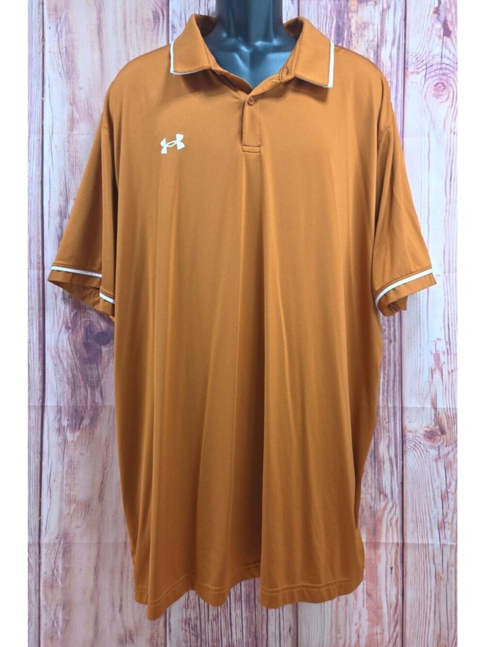 Under Armour Mens Loose Fit Burnt Orange Polo Shirt 3XL Brown  Performance Golf